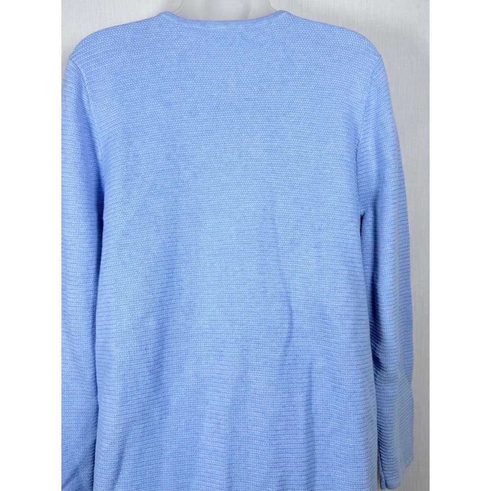Talbots Plus Textured Open Front Sweater Jacket Light Blue Cotton Blend Women 1X - Picture 8 of 12